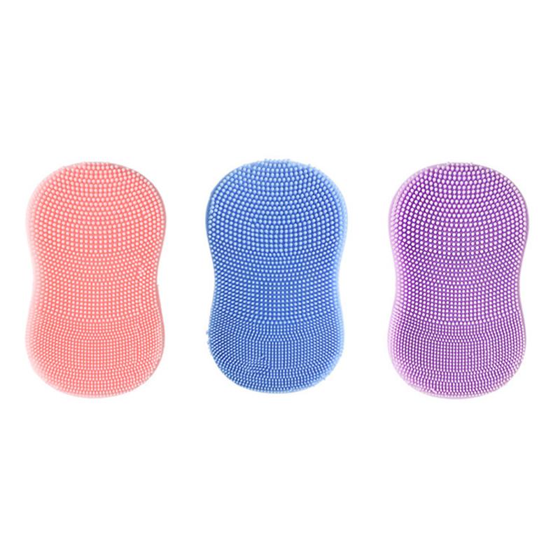 3PCS Soft Handheld Silicone Facial Cleansing Brush Anti-Slip Face Exfoliating Scrubber Brush