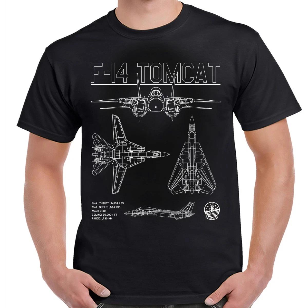 F-14 Tomcat White Schematic Adult Shirt XXXL