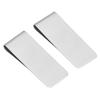 2Pcs Metal Money Clips Stainless Steel SpecialShaped   Wallets Credit Cards Holders for Men(Gold )