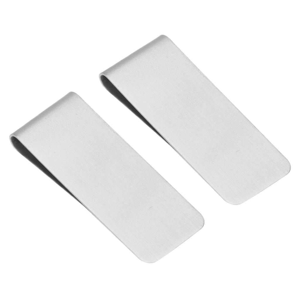 2Pcs Metal Money Clips Stainless Steel SpecialShaped   Wallets Credit Cards Holders for Men(Gold )