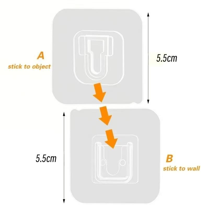 2-40PCS Cable Organizer Clips Double-Sided Adhesive Wall Hook Hanger Strong Transparent Suction Cup Wall Holder For Kitchen Bath