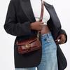 Coach Tabby 20 Logo de la Marque Poignée Amovible Sac à Main en Cuir Lisse Sac Bandoulière Petit Sac à Main Femme Marron Foncé CW632-B4XB6