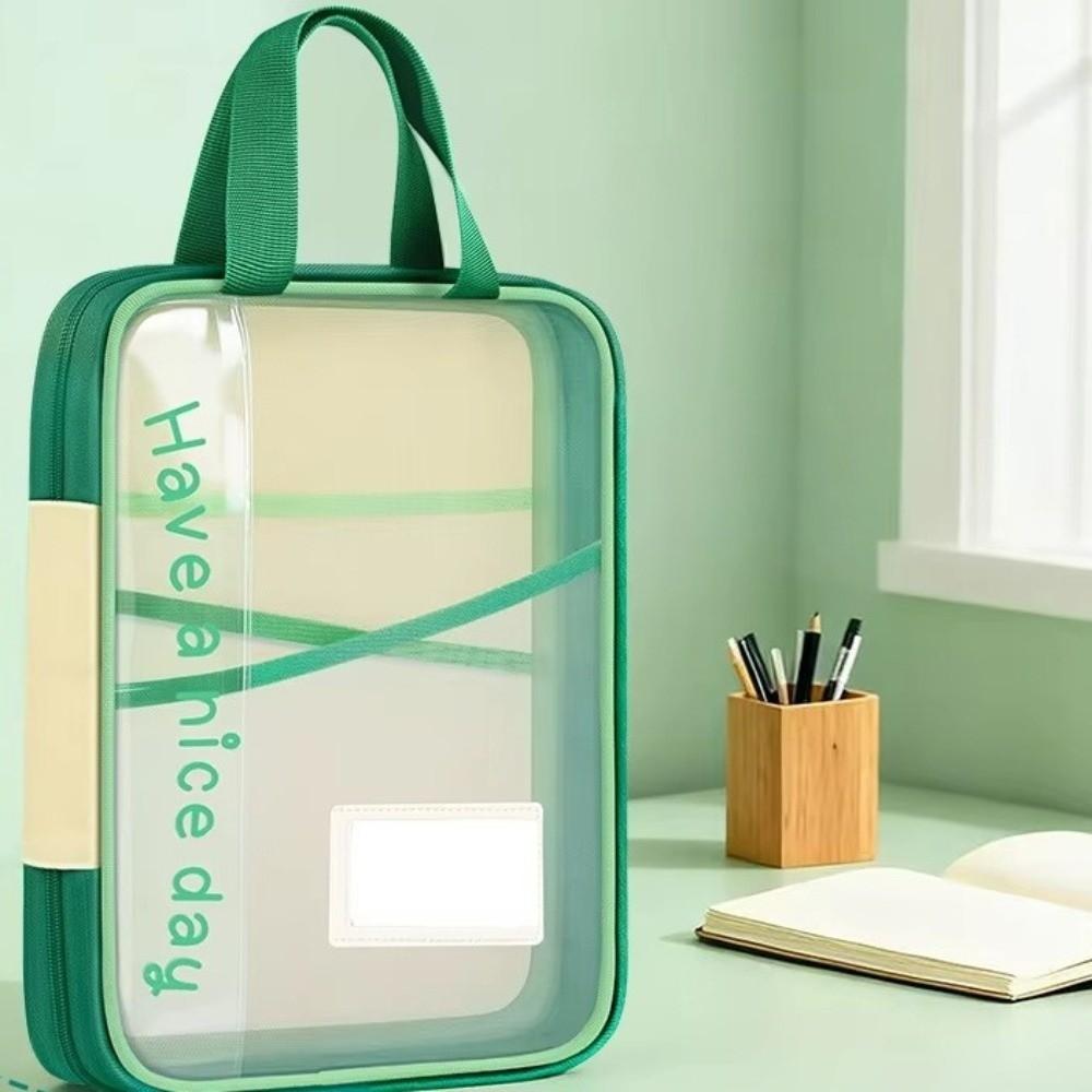 Dopamine File Storage Bag Large Capacity Transparent Study Pouch Stationery