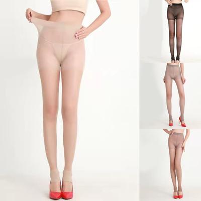 Women Summer See Through Stirrup Tights Ultra Thin Solid Color Control Top Footless Pantyhose Dance Leggings Stockings