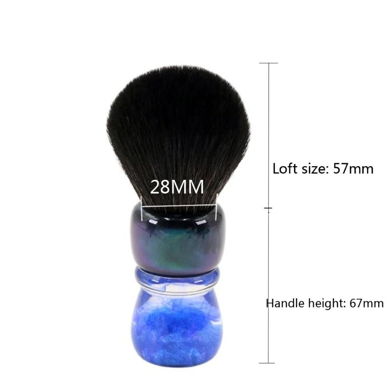 YAQI OCEAN 28mm Synthetic Hair Resin Handle Men Wet Shaving Brush 67MM Handle Height And 57MM Loft Size For Mens Shaving Brush