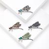 Exquisite Alloy Dragonflies Brooch Featuring Rhinestones Fashion Elegant Brooch Alloy Texture for Adding Sophistication