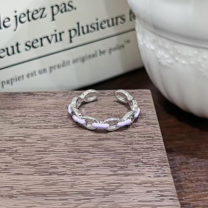 Stacked Wearing A Girlfriend Girl'S Sweet And Romantic Purple Diamond Open Ring, A Woman'S Frigid Wind Simple And Exquisite Ring