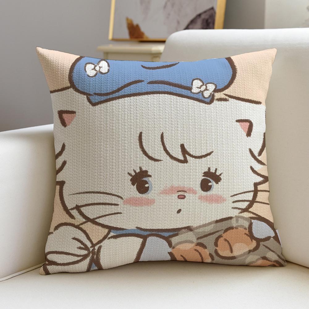 Cute MmikkoS Cushion Cover Breathable and skinfriendly linen pillowcase square removable and washable cushion