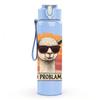 1PC No Probllama Sunglasses Llama 750ml Color Plastic Sports Water Bottle Leakproof Flip Straw Lid Suitable for Sports Office Home Use