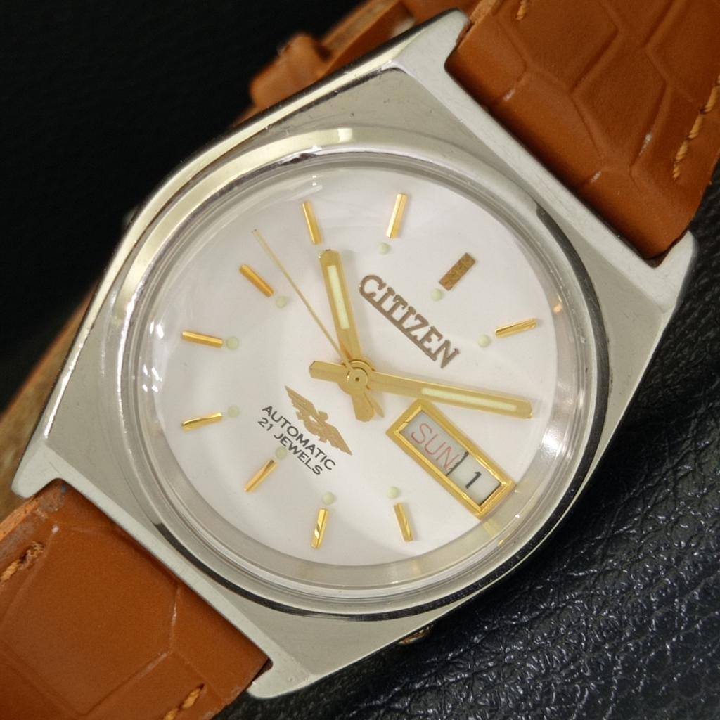 

ВИНТАЖНЫЕ МУЖСКИЕ ЧАСЫ CITIZEN AUTOMATIC 8200 JAPAN С БЕЛЫМ ЦИФЕРБЛАТОМ a500220-2 R151b-a500220