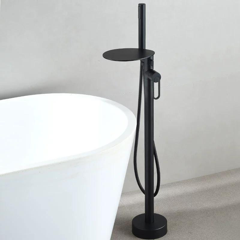 Tuqiu Black Bathroom Bathtub Faucet + Handheld Shower Free Standing Luxury Chrome Waterfall BathTub Mixer Taps Floor Mounted