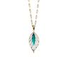 Gold Leaf Necklace For Women With Diamondinlaid Alloy Pendant Elegant Vintage Jewelry