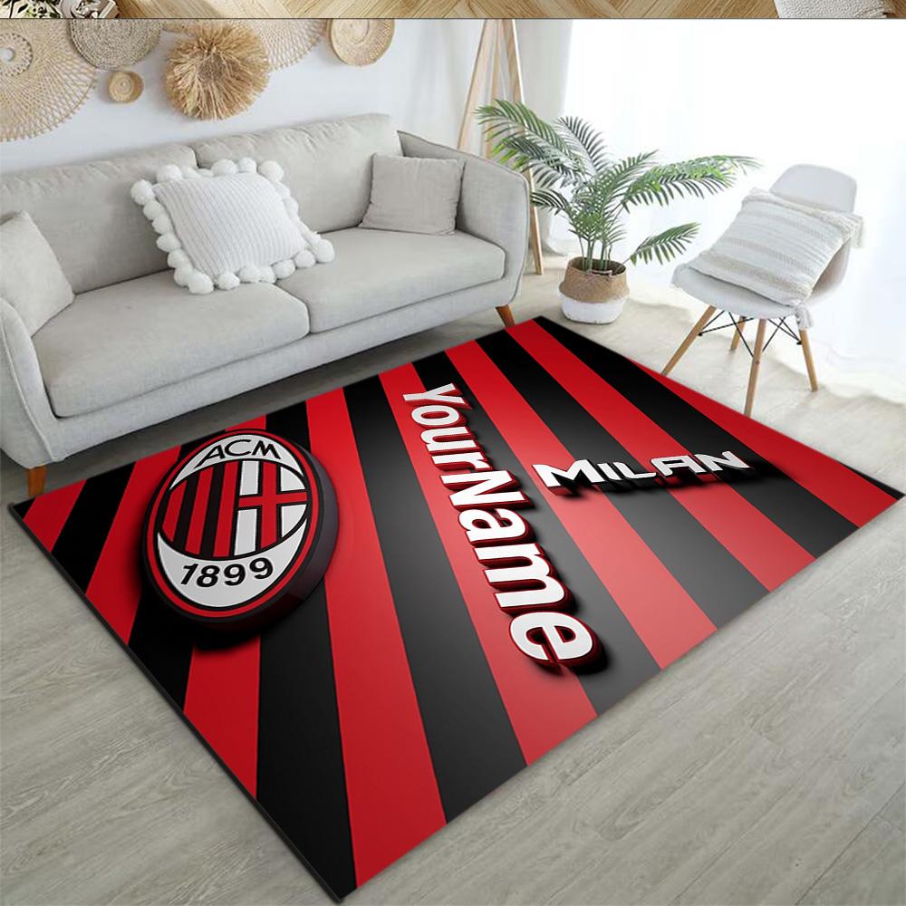 Ac Milan Customize Your Name Floor Mat Perfect for Game Room Playrooms Dining Room Kitchen Anti-slip Rug Anime Office Decor Perfect Gift for Women/Men