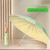 Wooden Handle Three-Fold UV Umbrella