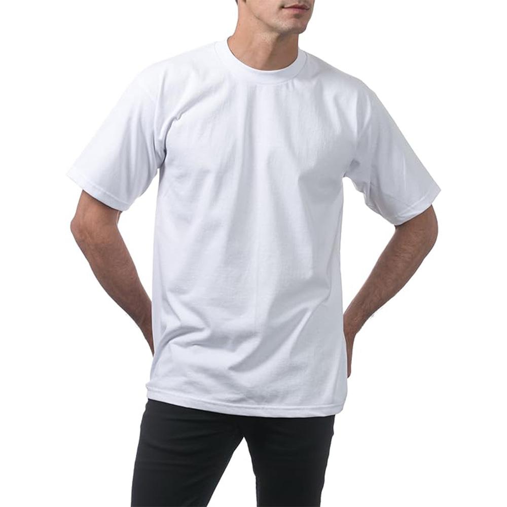 350G Algodão Masculino Algodão Pesado Manga Curta Pequena Gola Redonda Camiseta Masculina Camiseta Solta Camisetas Casuais