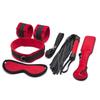 5-Piece Adult Toy Set: Handcuffs, Leather Whip, Eye Mask, Hand Paddle, Choker