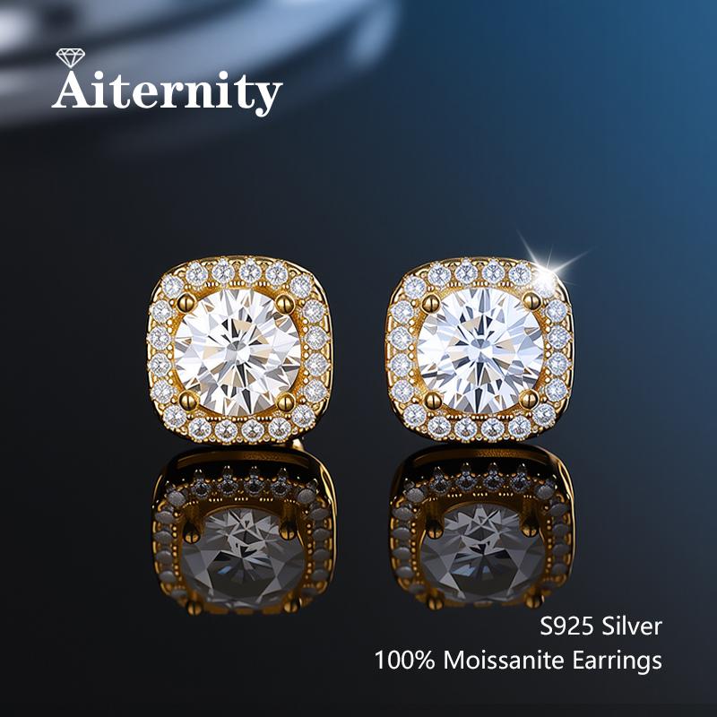 Promotion Moissanite Earrings for Women Pass Diamond Test Pen 100% With Ear Studs 925 Silver Fine Jewelry
