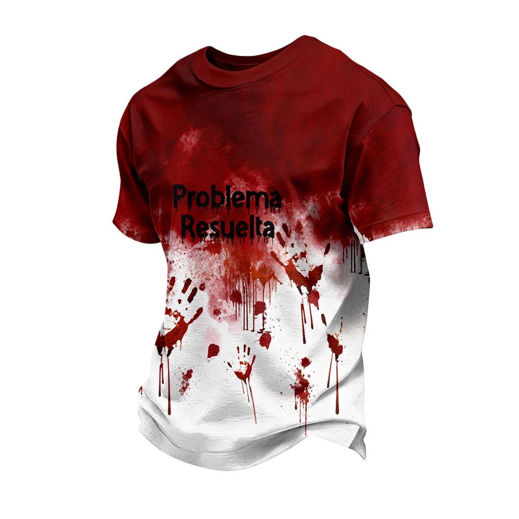 Men's Short Sleeve Halloween Print T-Shirt Casual Fashion Top