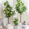 DIY Office Decoration Greenery Artificial Ficus Branch Faux Leaves Floral Arrangement Fake Plant