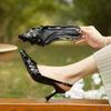 Splicing Sequins Buckle Bag Head Stiletto Sandals Women's Pointed High Heels Spring and Summer New Models