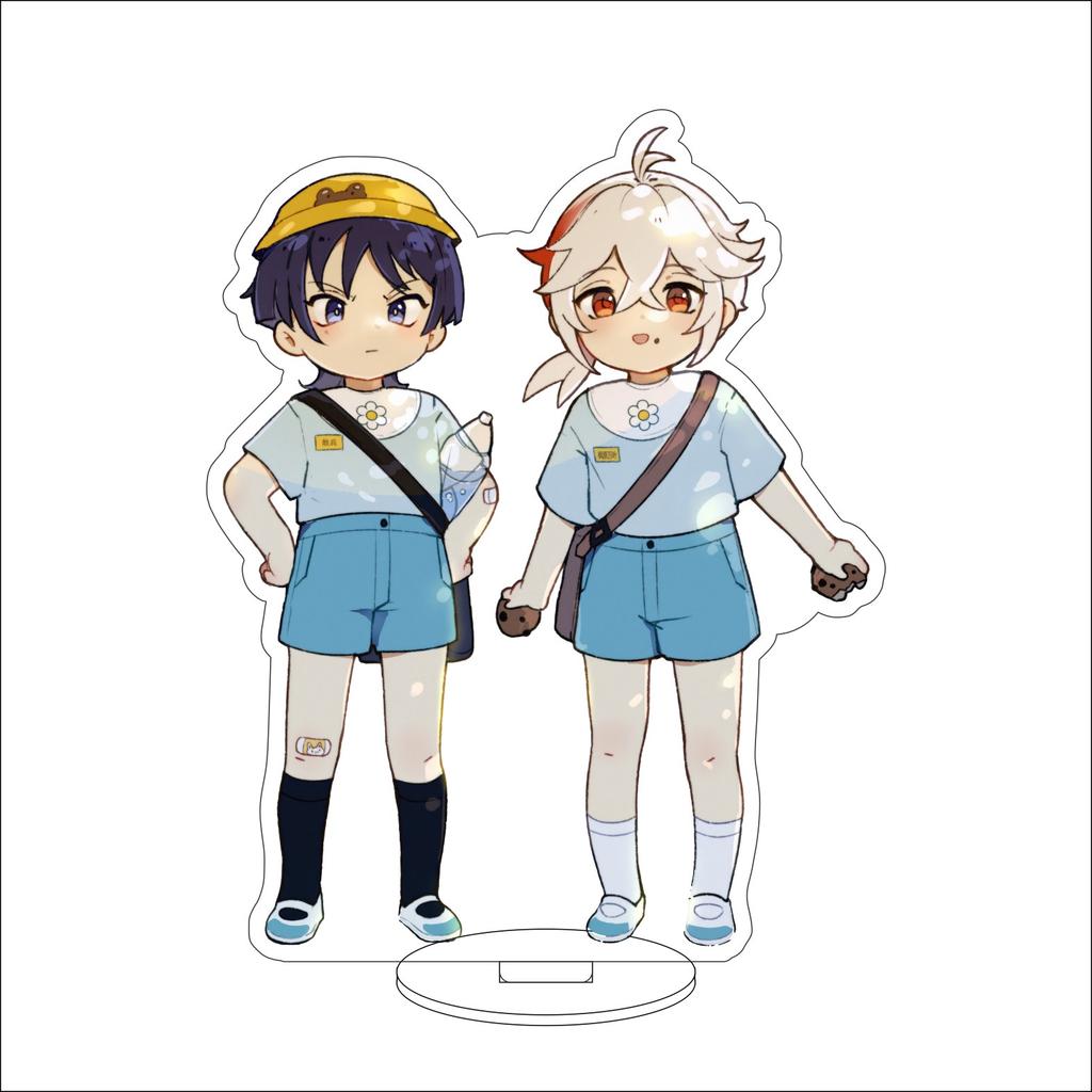 10CM Anime Genshin Impact Figure Stand Model Kaedehara Kazuha Cute Desk Decor Standing Sign Gifts