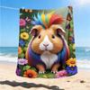1pc Guinea Pig Outdoor Flannel Blanket , Machine Washable Perfect Gift for Birthday , Holiday Travel Accessory , Durable Material