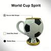 Einzigartige 3D-Fußballharz-Tasse mit hochwertigem Edelstahl-Innenleben für Heiß- und Kaltgetränke, Kaffee-Trinkbecher