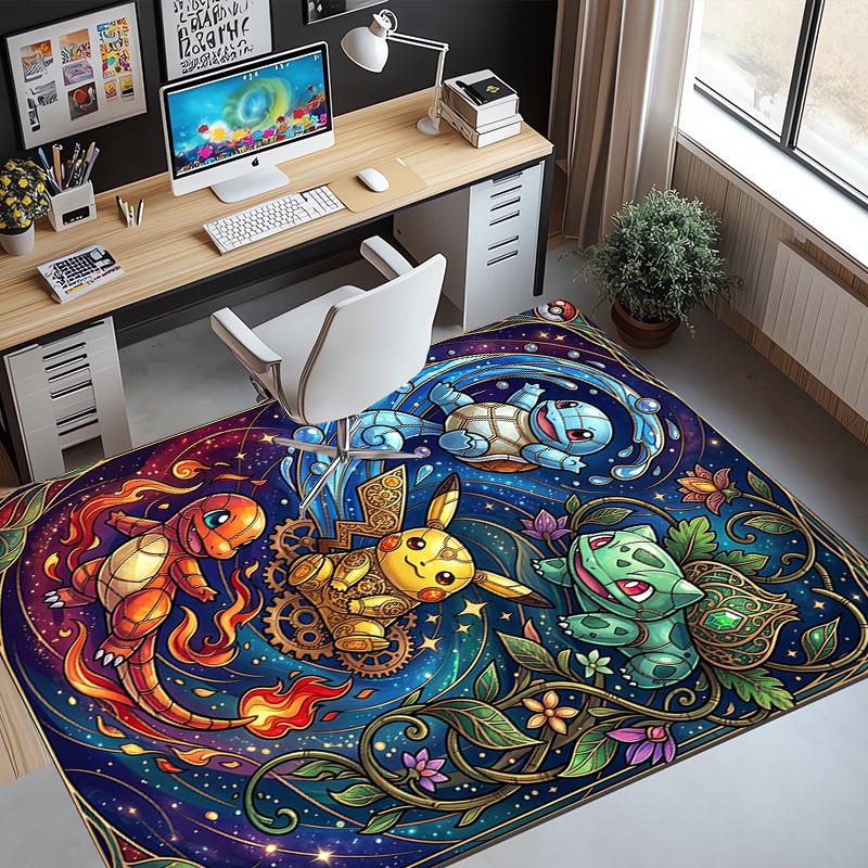 Pokemon Pattern Rug, Indoor/Outdoor Mat, for Picnic, Gameroom, Bedroom, Office, Living Room, Home Decor Carpet, Birthday Gift