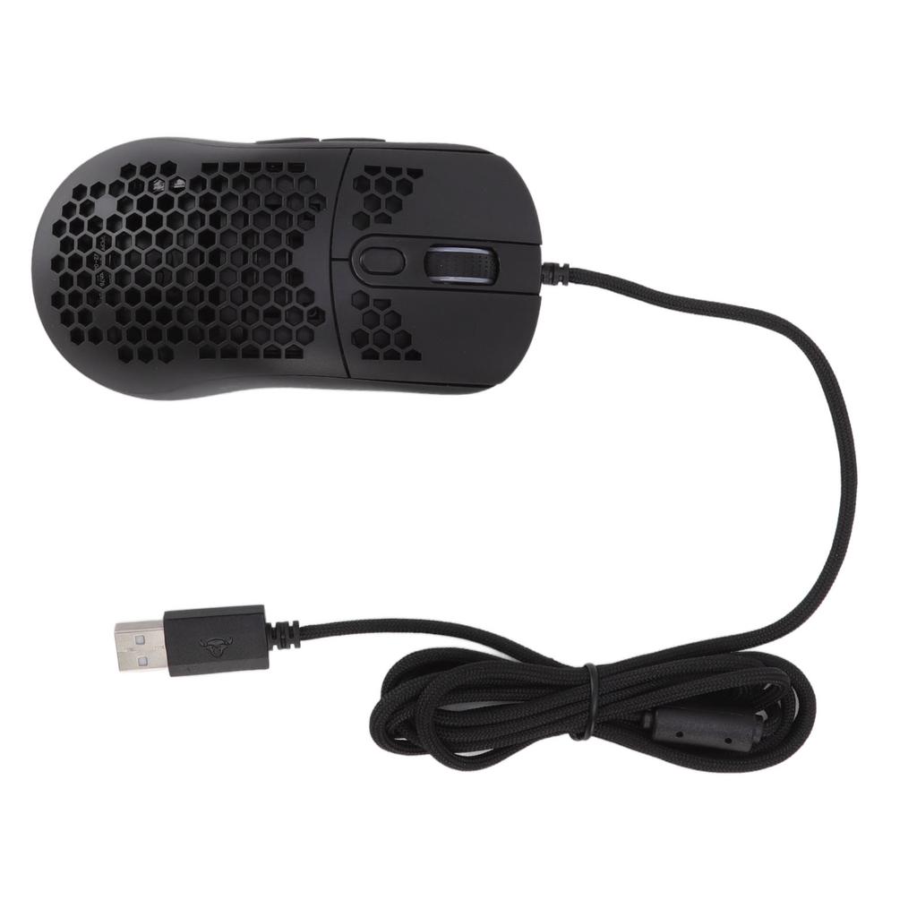 RGB Mouse Cellular Hollow Design Lightweight Wired Backlight 12000DPI 6 Level Regulable Type C Gaming Mouse for Tablets