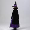 Halloween Child Witch Witch Magician Stage Show Crew Neck Purple Dress Woman