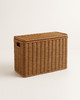 Narrow and Tall Storage Box Decorative Bin Magazine Basket with Handle for Office