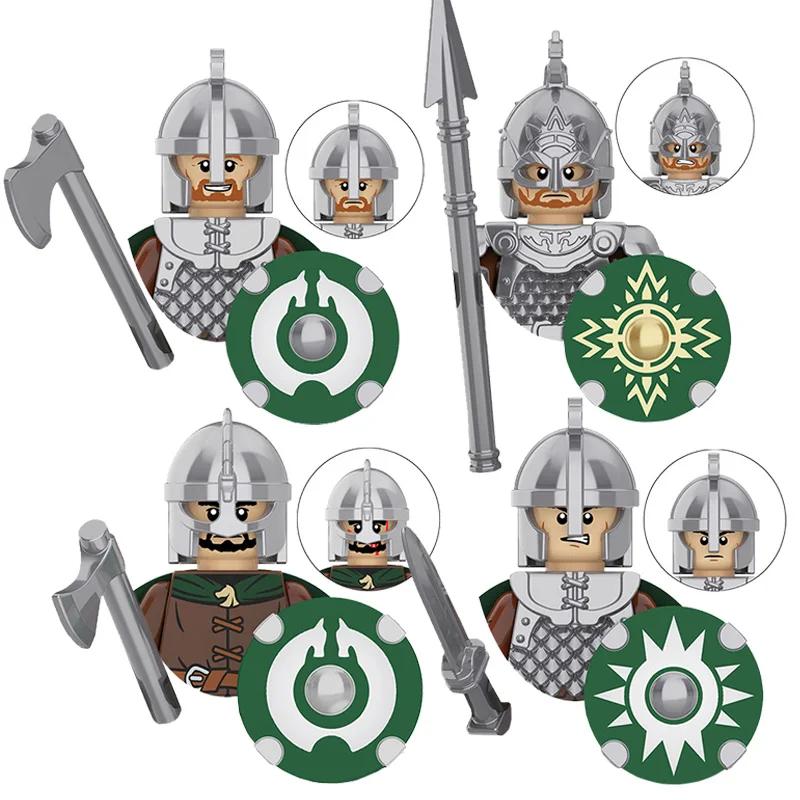 Średniowiecze Seria Władca Pierścieni Królewska Gwardia Rycerzy Lohan Starożytni Łucznicy Figurki Żołnierzy Klocki Zabawki dla Dzieci