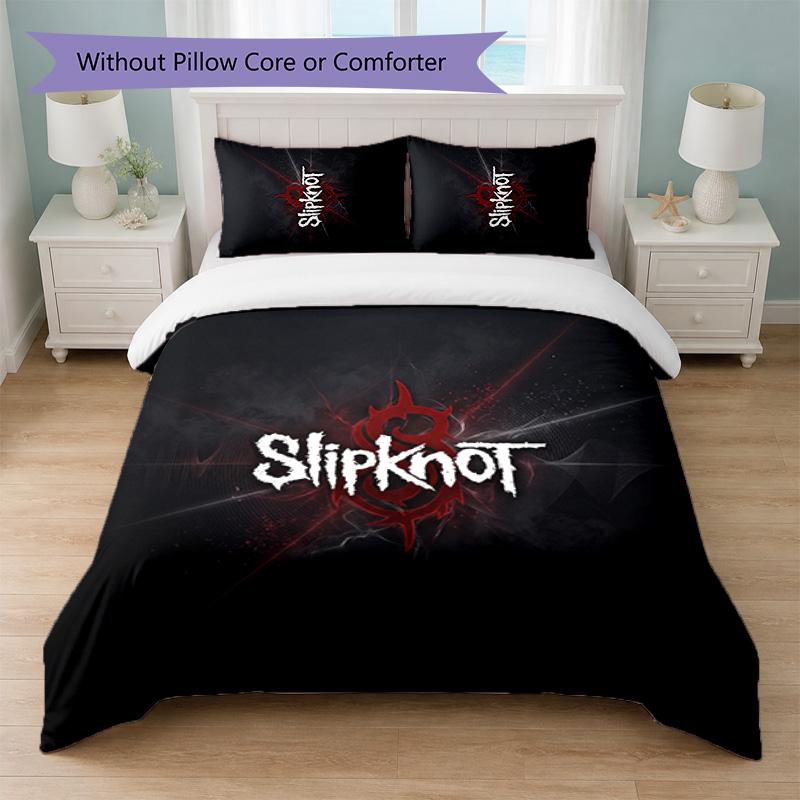 Set Biancheria da Letto 3 Pezzi con Stampa Slipknot Copripiumino con Due Federe Biancheria da Letto Morbida per Camera da Letto Domestica