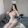 Women's Suspender Hollowed Out Bodysuit See-through Bunny Girl Cosplay Lace Jumpsuit Rabbit Ear Girl Temptation Tight Clothes