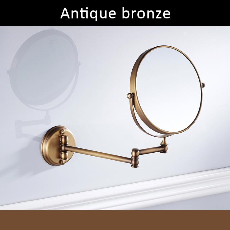 Bathroom Accessories Makeup Mirror Bath Mirror Antique Bronze Wall Mounted Magnifier Bathroom Mirrors Bathroom Hardware-80290