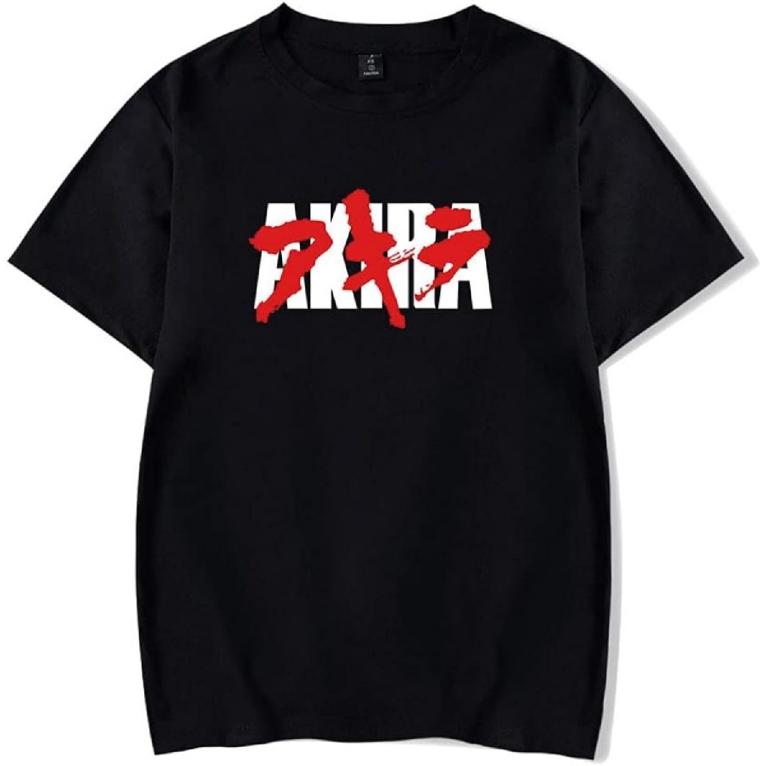 New Anime T-Shirt Merch Akira Casual Short Sleeved T Shirt Unisex Tee, Black, Large S