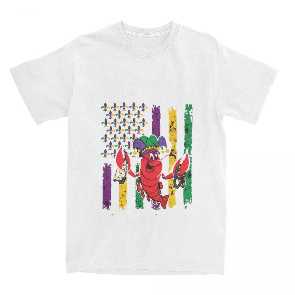 Men Women's Funny Mardi Gras Shirts Apparel Novelty Crawdaddy Crawfish Jester Beads T Shirt Tee Clothing New Arrival