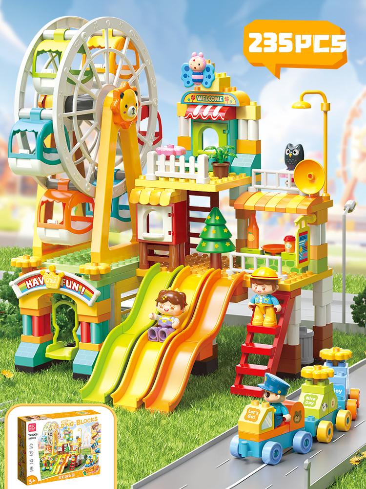 Large Building Blocks: Police & Fire Truck Toys, City Series STEM Learning for Toddlers Age 1-2 3-5, Gift for Boys Girls