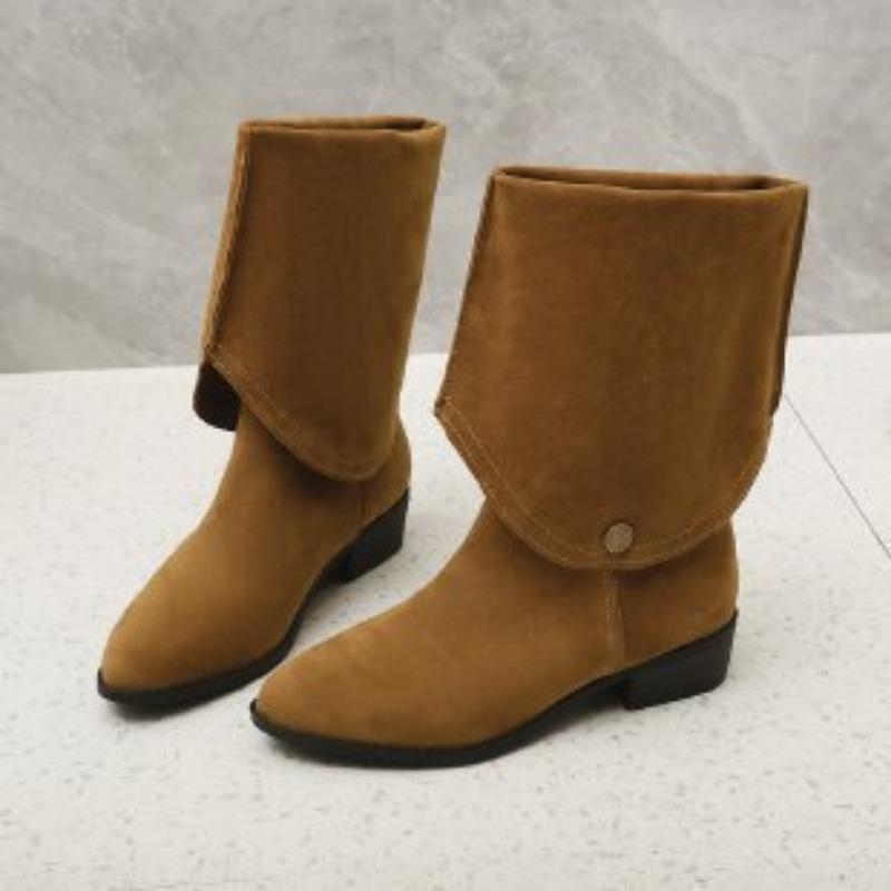 Women's Long Boots Autumn and Winter New Pointed Thick Heels Two Wear One-pedal Women's Boots