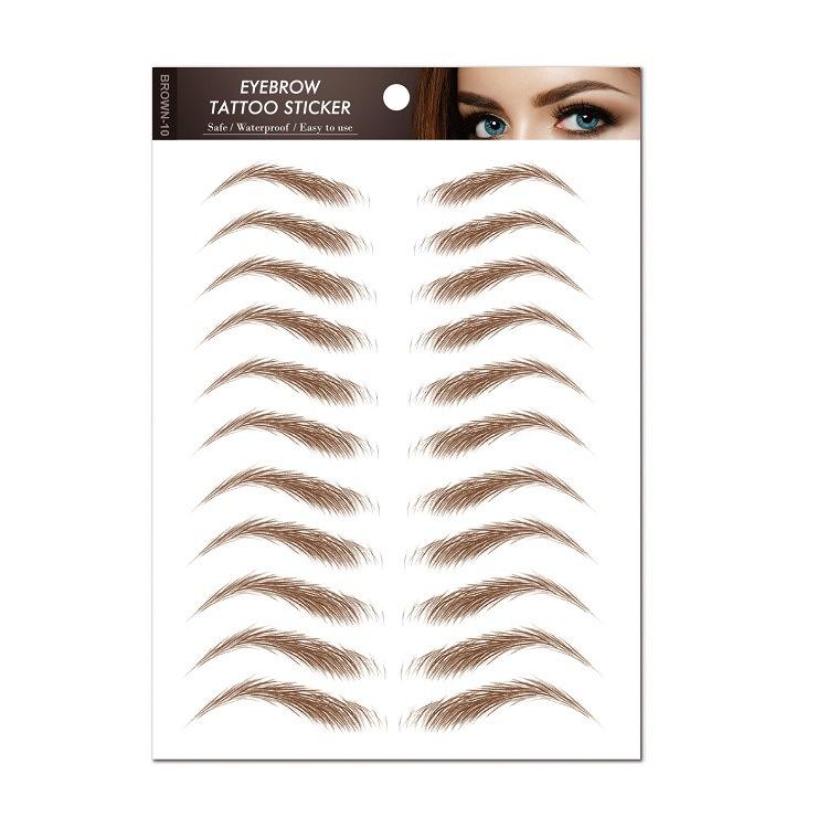 

Черная наклейка для бровей Коричневая наклейка для бровей Набор наклеек для переноса воды Имитация татуировки Наклейка для татуировки 14.8*21CM