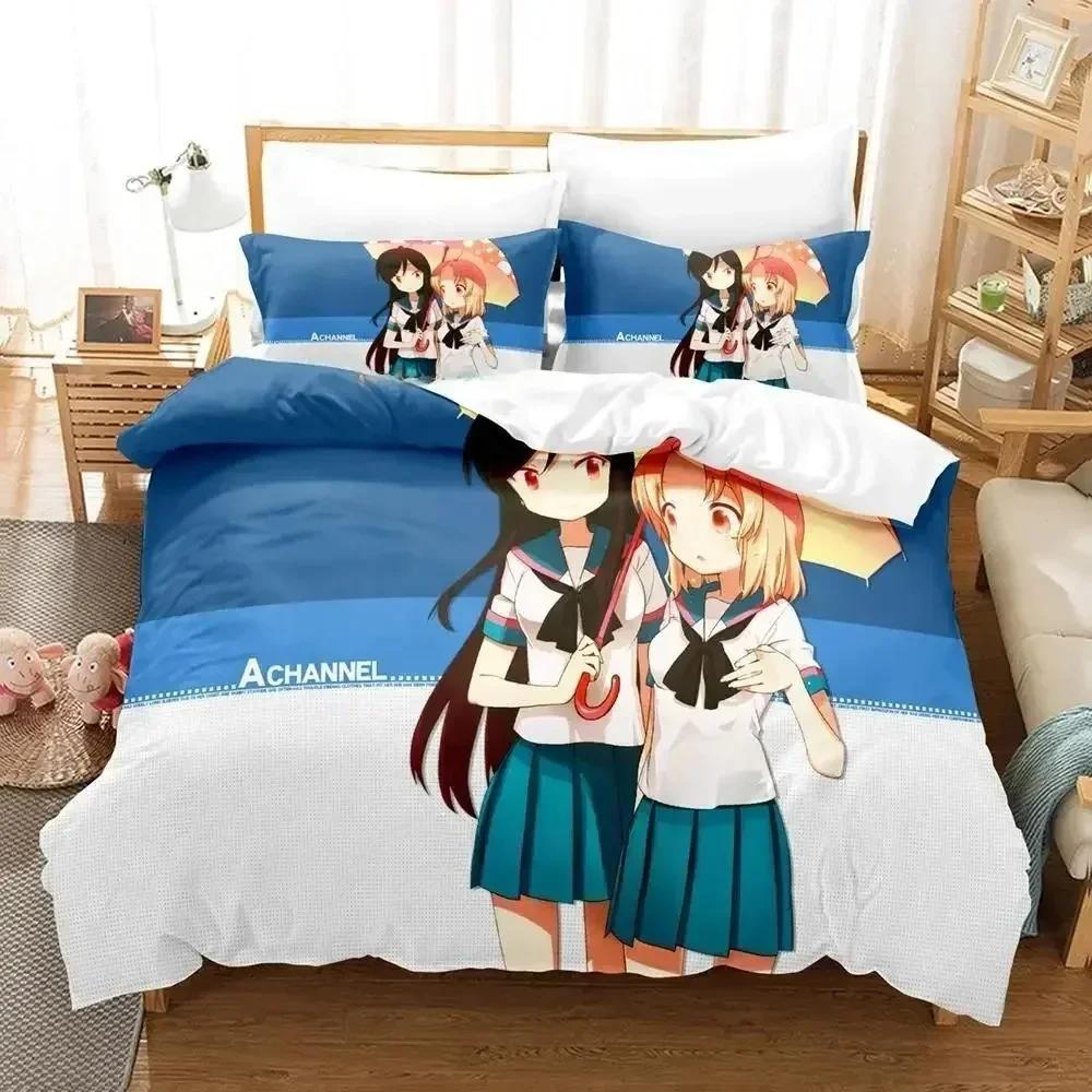 Anime A Channel Bedding Set Printed Bed Set With Pillowcase Duvet Cover Soft Queen King Size Bedclothes Home Adult Kid Bedroom