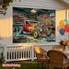 One 2D Flat-print Vintage Workshop Photography Background Made of Polyester Fabric Suitable for Home Garden and Studio.