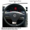 CARDAK Black Artificial Leather Car Steering Wheel Cover for Volkswagen Golf 5 Mk5 Passat B6 Mk5 Tiguan 2007-2011