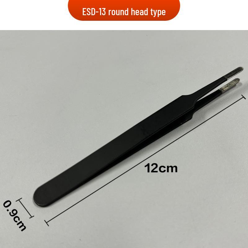 Precision Anti-static Stainless Steel Tweezers Set: Straight Tip, Bent Tip, Thickened, Pointed Tip, Bird's Nest Beauty Tweezers.