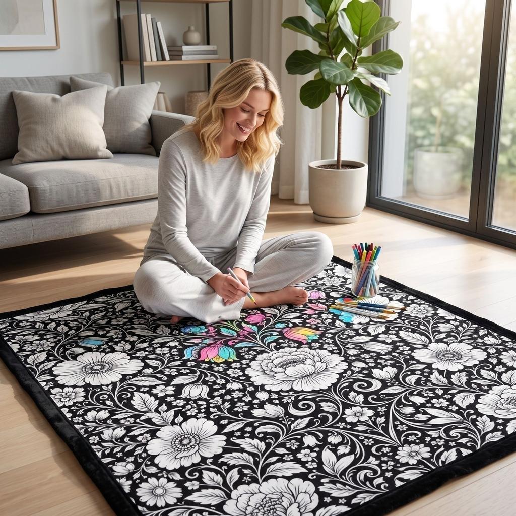 Großes Ausmalbild mit Buntstiften - 127 cm für Zeichen- und Malaktivitäten für Kinder