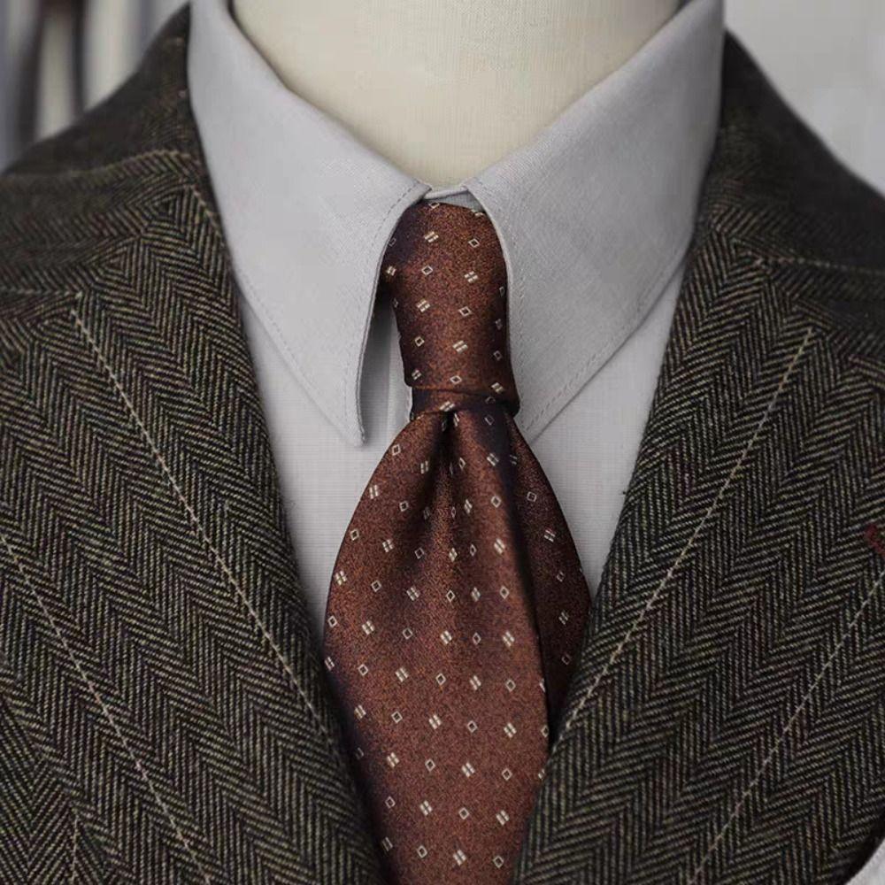 Jacquard Pattern Striped Tie 8CM Men Cravat Gentleman Shirt Necktie  Business