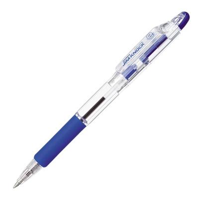 Zebra Jim Knock Oil-Based Ballpoint Pen, 0.7mm, Blue, 10 Pens, B-KRB-100-BL
