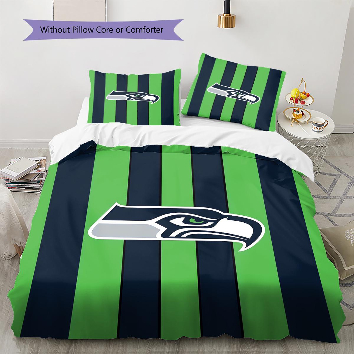 

Постельное белье с узором Seahawks Комплект одеял Покрывало Наволочка Домашний Декор Подарок (1 пододеяльник + 2 наволочки, без наполнителя) 135x200cm
