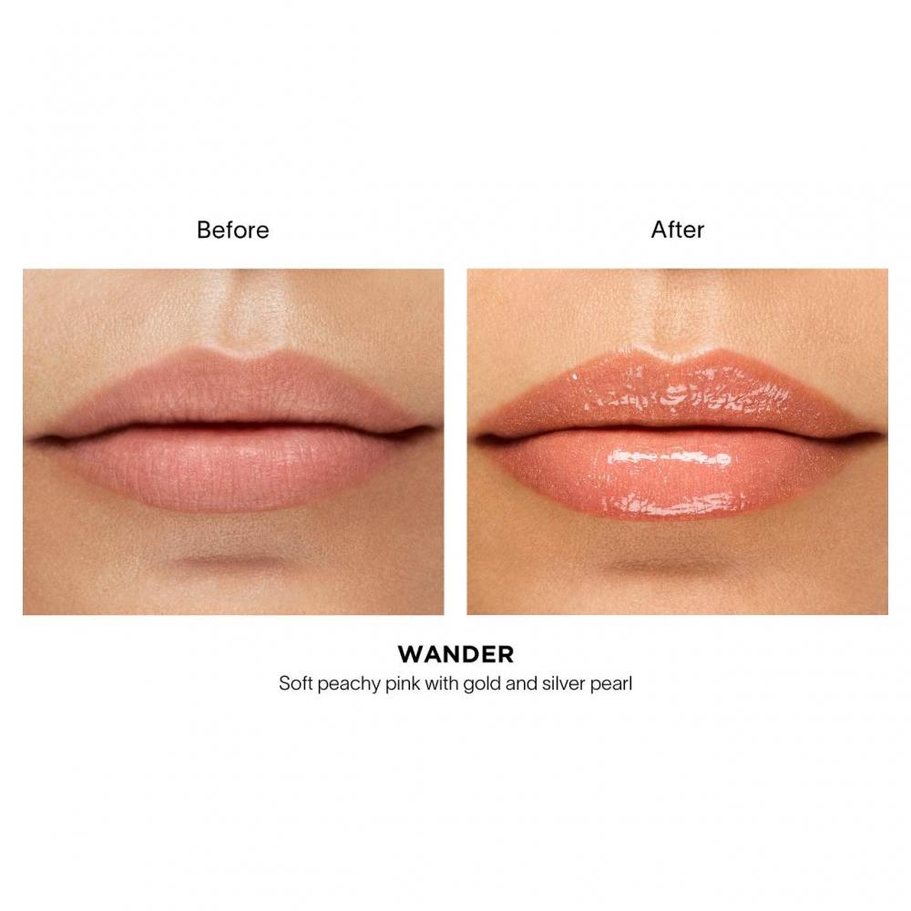 HourGlass Phantom VolumizinG Glossy Lip Balm .05 Oz   1.7 G WAnder 75 Soft Peachy Pink With Gold And Silver Pearl