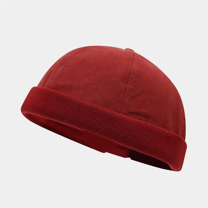 Spring and Summer Cotton Solid Docker Cap Brimless Hat Skullies Beanie Hats Landlord Sailor Cap Men and Women 40